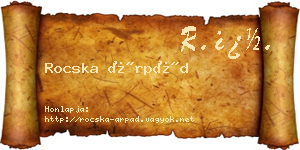 Rocska Árpád névjegykártya