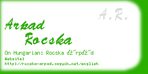 arpad rocska business card